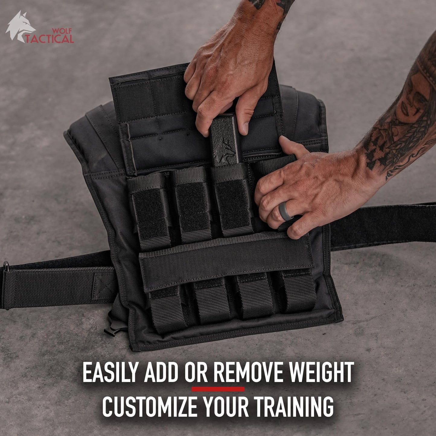 Wolf Tactical Men’s Weighted Vest - 35 lb Strength Training Weight Vest for Workouts