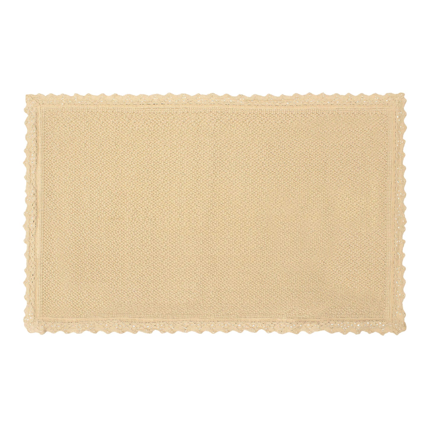 Laura Ashley Reversible Crochet Beaded Bath Rug, Linen, 17"x24"/20"x34"