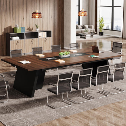 Tribesigns 8ft Conference Table, Large Office Conference Table for 8-10 Person, Business Seminar Furniture for Conference Room