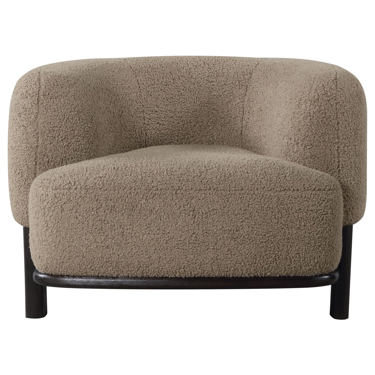 Coaster Home Furnishings - Lawler - Wood and Fabric - Upholstered Accent Chair with Barrel Back, Rounded Arms, and Cushioned Seat - Living Room - Brown and Black - 903170