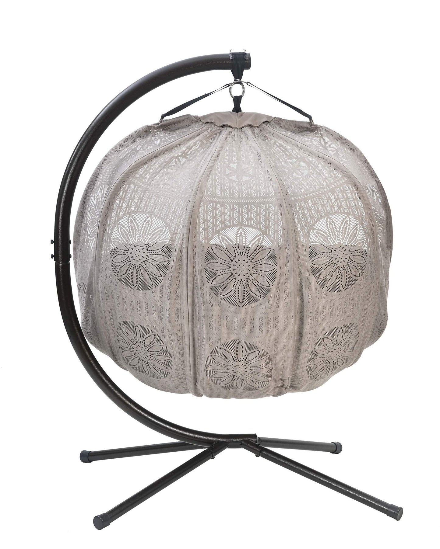 FlowerHouse Hanging Pumpkin Patio Chair - Dreamcatcher Black Cushion