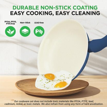 Nutrichef 54 Piece Professional Grade Complete Home Kitchen Cookware Set, Ceramic Non-Stick Bakeware, Pot and Pans Kit, Cool-Touch Handles, Safe for Gas, Electric, Induction Cooktops, Easy Clean