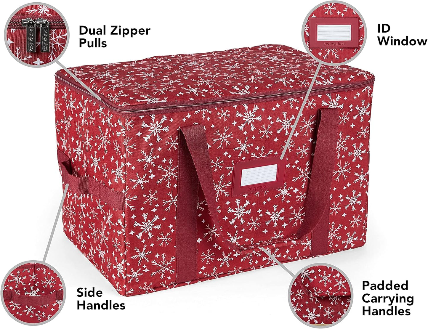 Covermates Keepsakes Treasurekeeper Storage Bag with Carrying Handles and ID Window for Holiday Storage