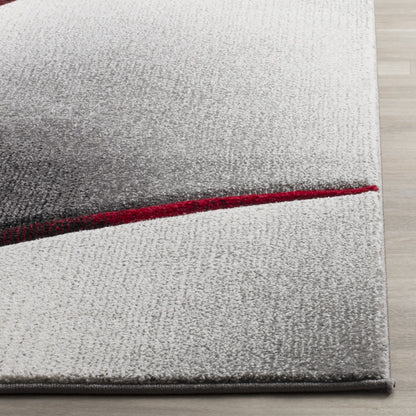 SAFAVIEH Hollywood Collection Area Rug - 10'6" x 14', Grey & Red, Mid-Century Modern Design, Non-Shedding & Easy Care, Ideal for High Traffic Areas in Living Room, Bedroom (HLW712K)