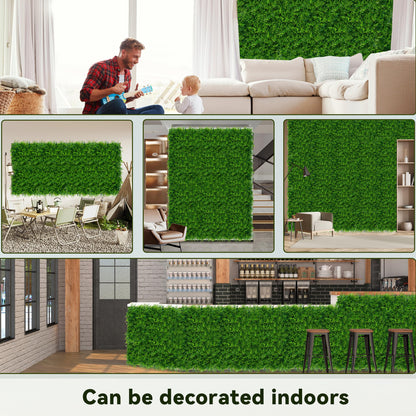 DOPGIB Greenery Faux Grass Wall Backdrop: 72"x144" (72 SQFT) UV-Anti Artificial Green Boxwood Panel for Patio Balcony Privacy & Ivy Fence Covering Privacy, Garden, Backyard Wall Backdrop Decor