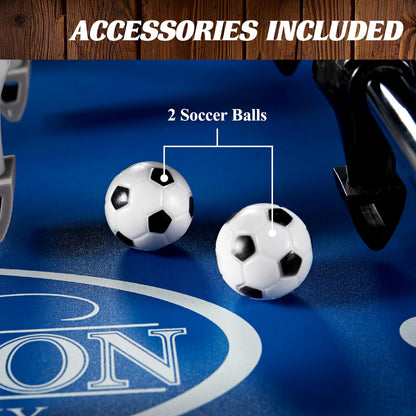 Barrington Billiards 58” Irvine Foosball Table, Durable & Stylish Design with Tabletop Sports Soccer Balls, Perfect for Family Game Rooms