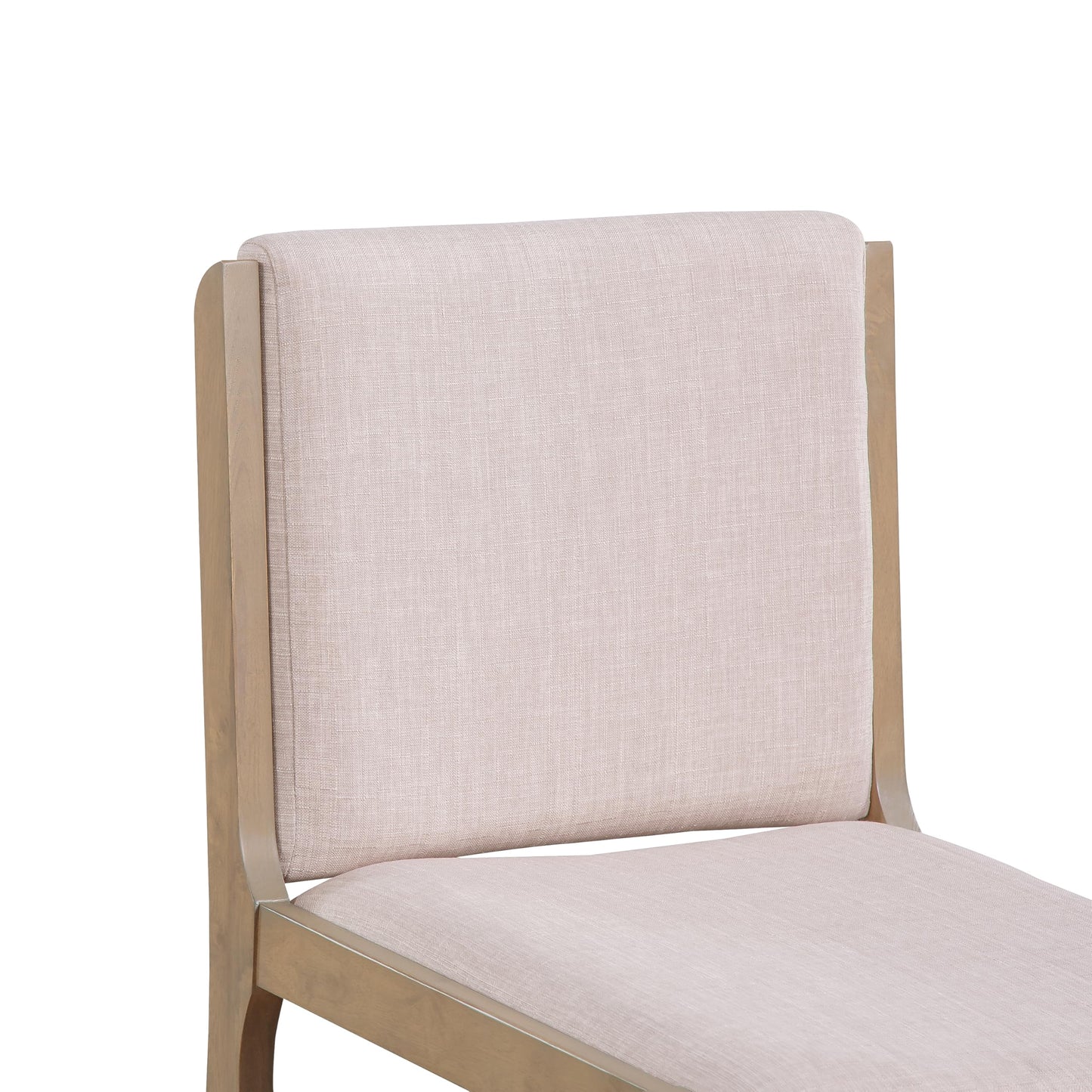 Christopher Knight Home Dash Rubber Wood Dining Chairs Set of 4, Modern Upholstered Dining Chairs, Armless Kitchen Chairs, Dining Room Living Room Accent Chair for Extra Seat, Light Natural+Beige