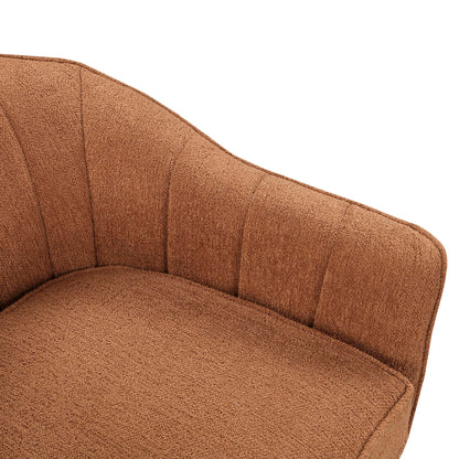 Lexicon Alard Tufted Fabric Barrel Accent Chair, Rust