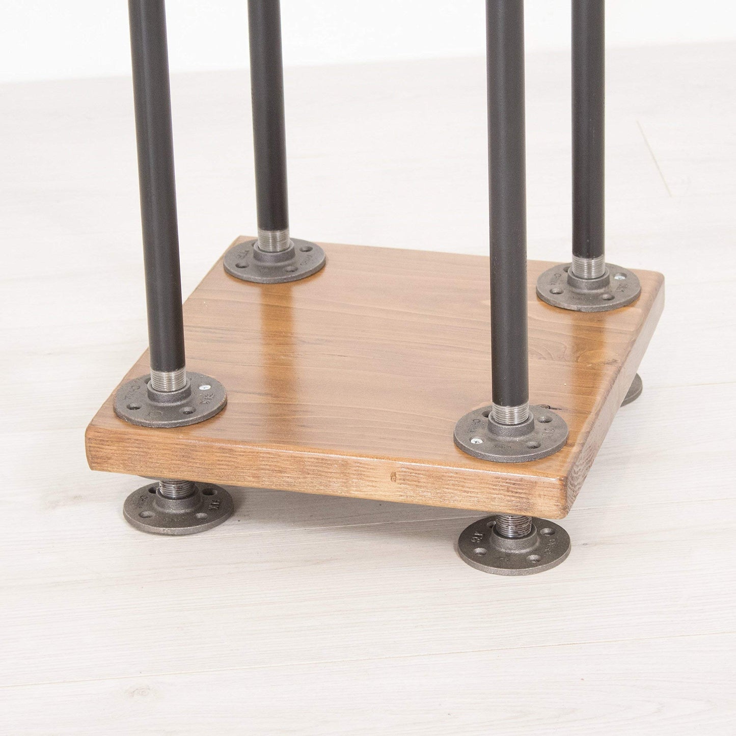 William Roberts Vintage Industrial Pipe and Wood Clothes Rack 4-Way, Garment Rack, Clothing Rack, Closet Organizer, Clothing Storage and Display