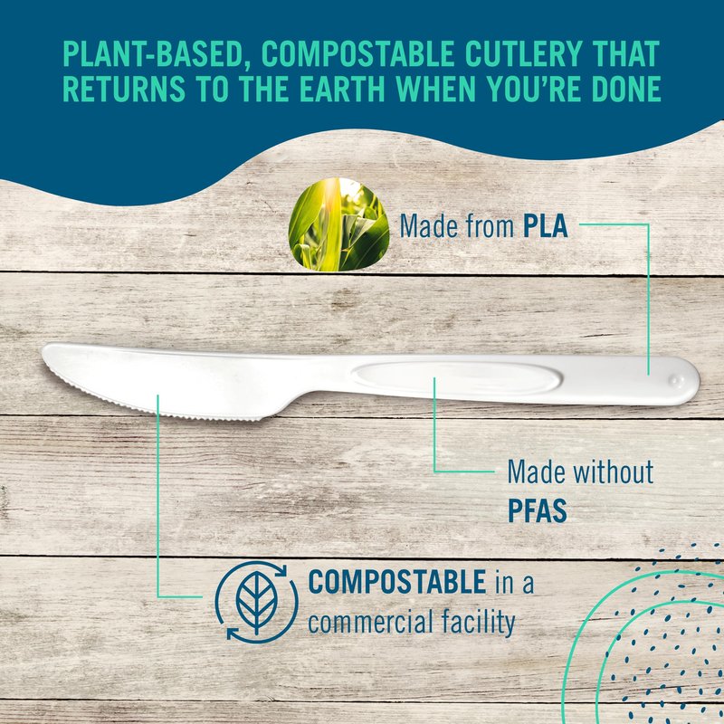 Preserve Compostable Fork, Made in USA, Medium Weight Cutlery, White, 840 Count