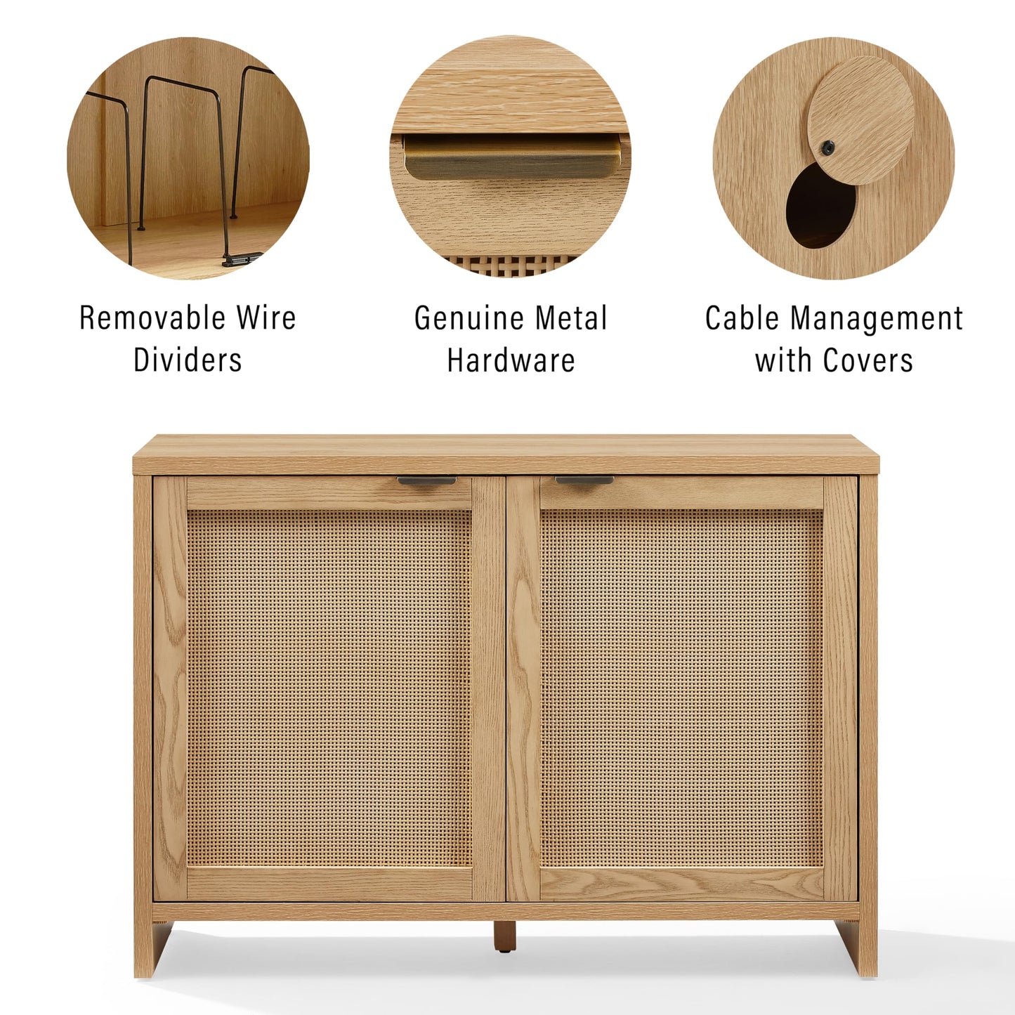Crosley Furniture Kenji Record Player Cabinet with Vinyl Storage, Media Stand, Modern Home Organizer, Ash