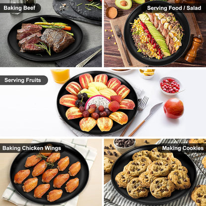 P&P CHEF Set of 2 12 Inch Non-Stick Pizza Pans, Round Bakeware for Oven, Sturdy Stainless Steel Core