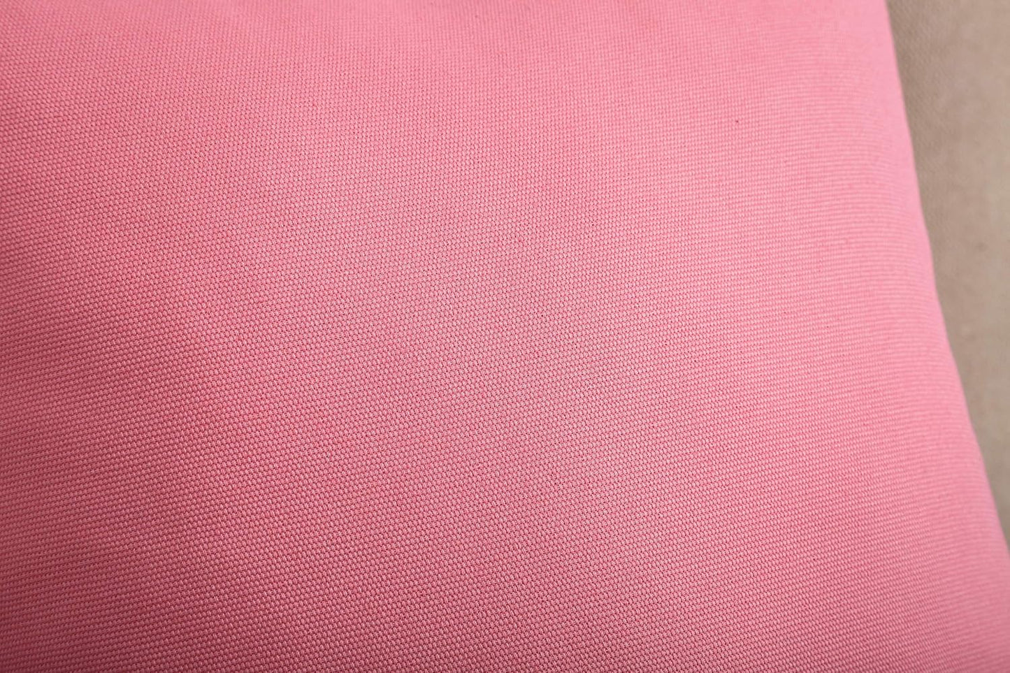 TangDepot Handmade Decorative Solid 100% Cotton Canvas Throw Pillow Covers - 2 Pieces, 16"x16", Pink