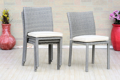 Amazonia Jefferson 11-Piece Patio Extendable Dining Table Set | Light Grey Wicker Chairs with Cushion | Ideal for Outdoors and Indoors