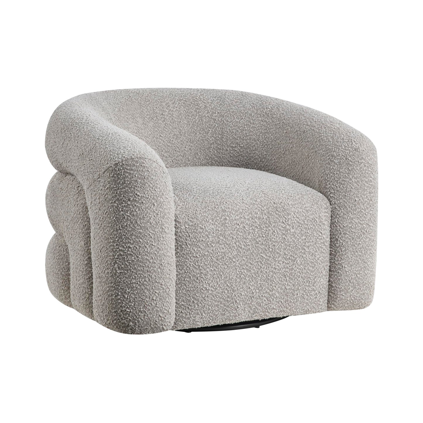 Lexicon Modern Swivel Accent Chair, Cozy Boucle Arm Chair with Plush Curved Back, Soft Stitching Cushions for Living Room/Bedroom/Office, Fully Assembled, Gray
