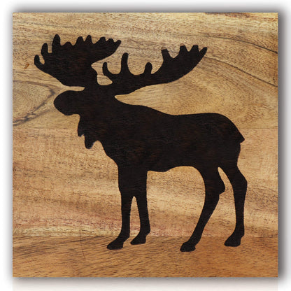 HomeRustique Real Wooden Cabin Decor with Bear, Deer and Moose (Set of 3) - Woodland Rustic Cabin Wall Decor & Art for Home, Living Room, Hunting Theme, Mountain Lodge or Bathroom