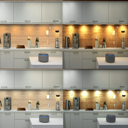 Smart Cabinet Lights Under Counter LED Lighting Dimmable Strip Lights, Warm, Daylight, Cool White Adjustable Light Bar,Compatible with Alexa,Google Assistant,Phone App,for Kitchen Cupboard,Shelf,6pcs