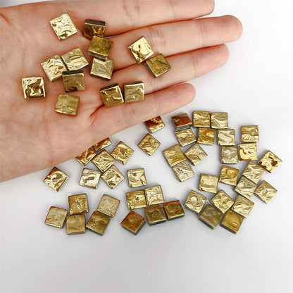 NUO RUI 100 Pcs Gold Mirror Mosaic Tiles, Mini Square Mirrors for Arts Crafts Projects (Gold)