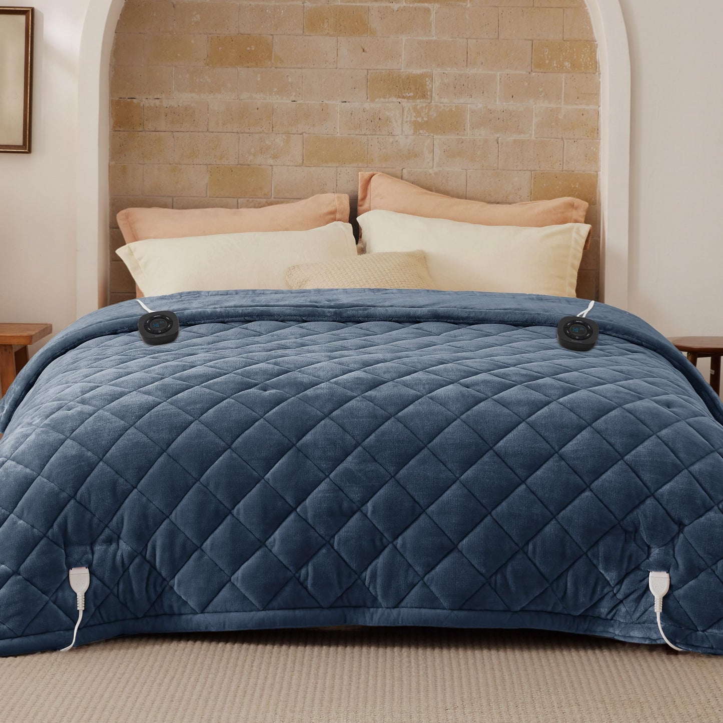 Bedsure Electric Blanket King Size - Dual Control Heated Blanket King Size, Fast Heating with 10 Time Settings & 10 Heat Settings, Warm Gift for Grandma (100x90 inches, Grey)