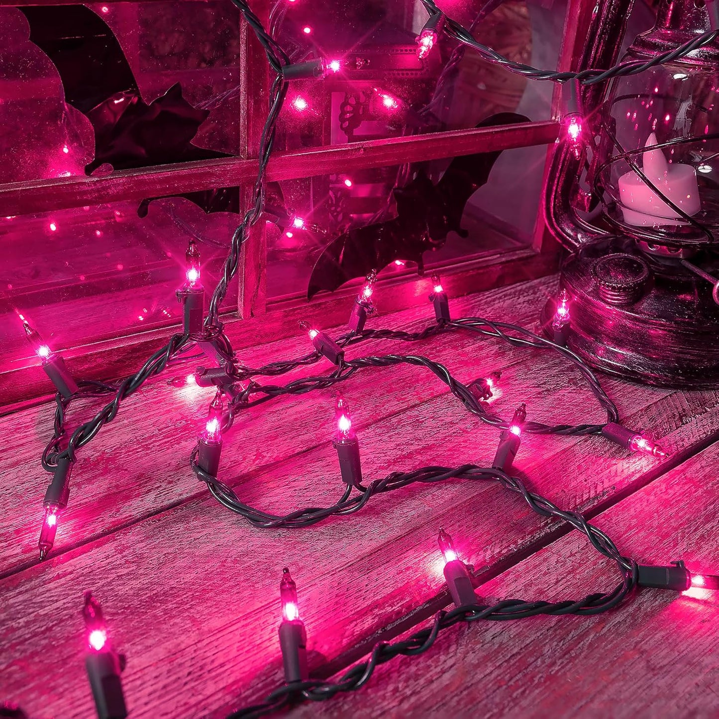 Purple Halloween Lights Outdoor, 50 Count Waterproof Fairy Lights for Holiday Decorations