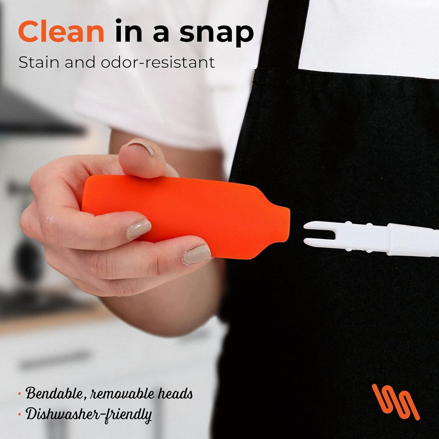 M KITCHEN WORLD Heat Resistant Silicone Spatulas Set | Non-Stick Rubber Kitchen Utensils for Cooking, Baking | Set of