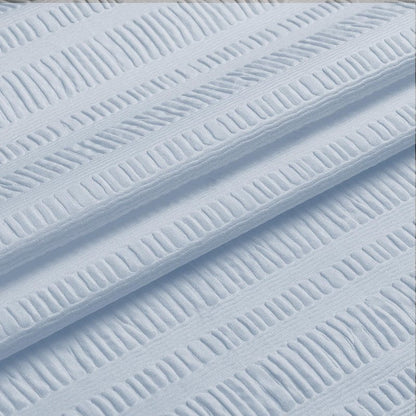Aiyufeng Light Blue Shower Curtain for Bathroom, Embossed Textured Fabric Shower Curtain for Bathroom - Soft Cloth & Hotel Spa, Machine Washable, 72X72, Glacier Blue