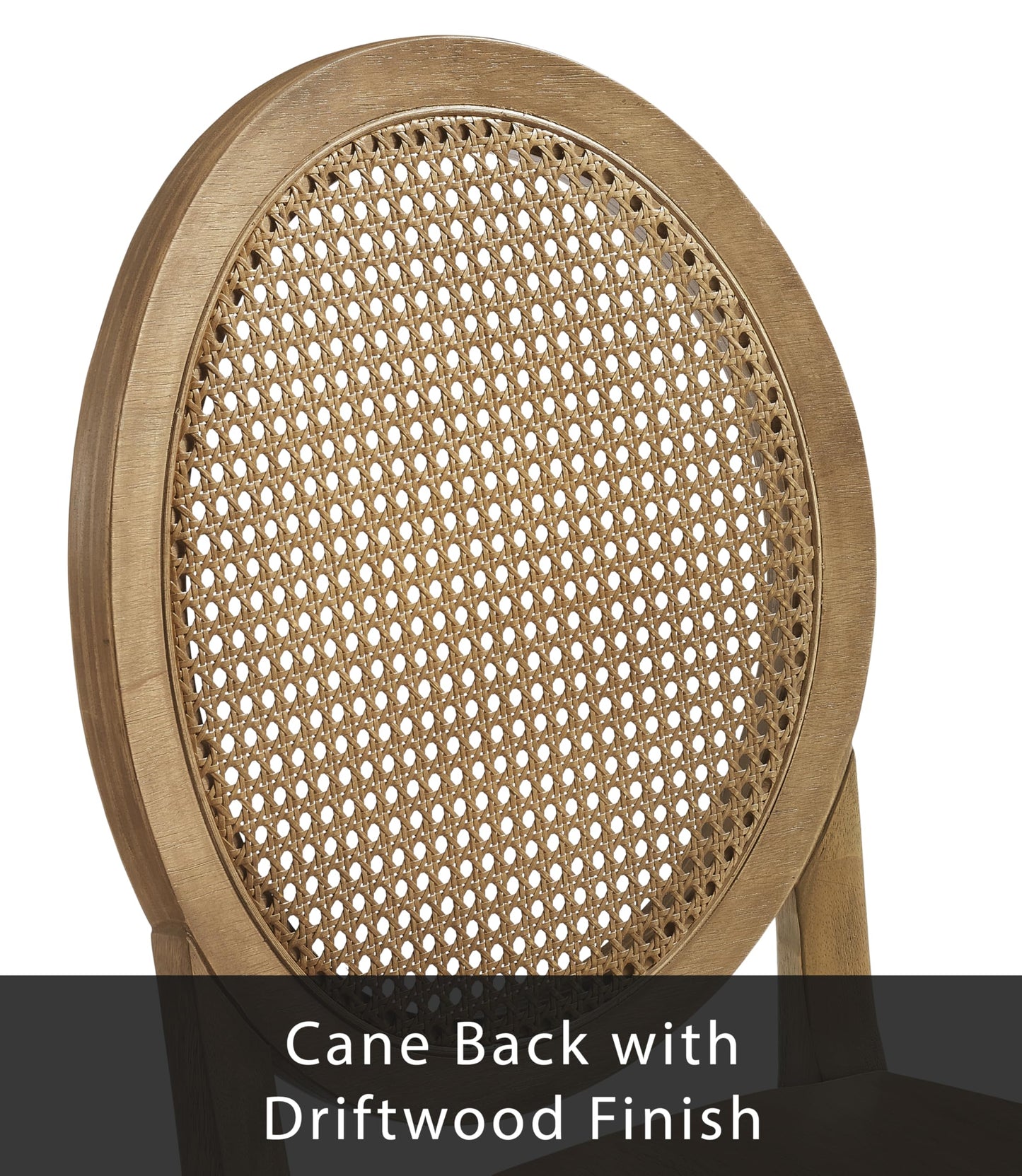 Crosley Furniture Katia Traditional Oval Cane-Back Counter Height Stool Set of 2, Upholstered Bar Stools, Driftwood/Crème