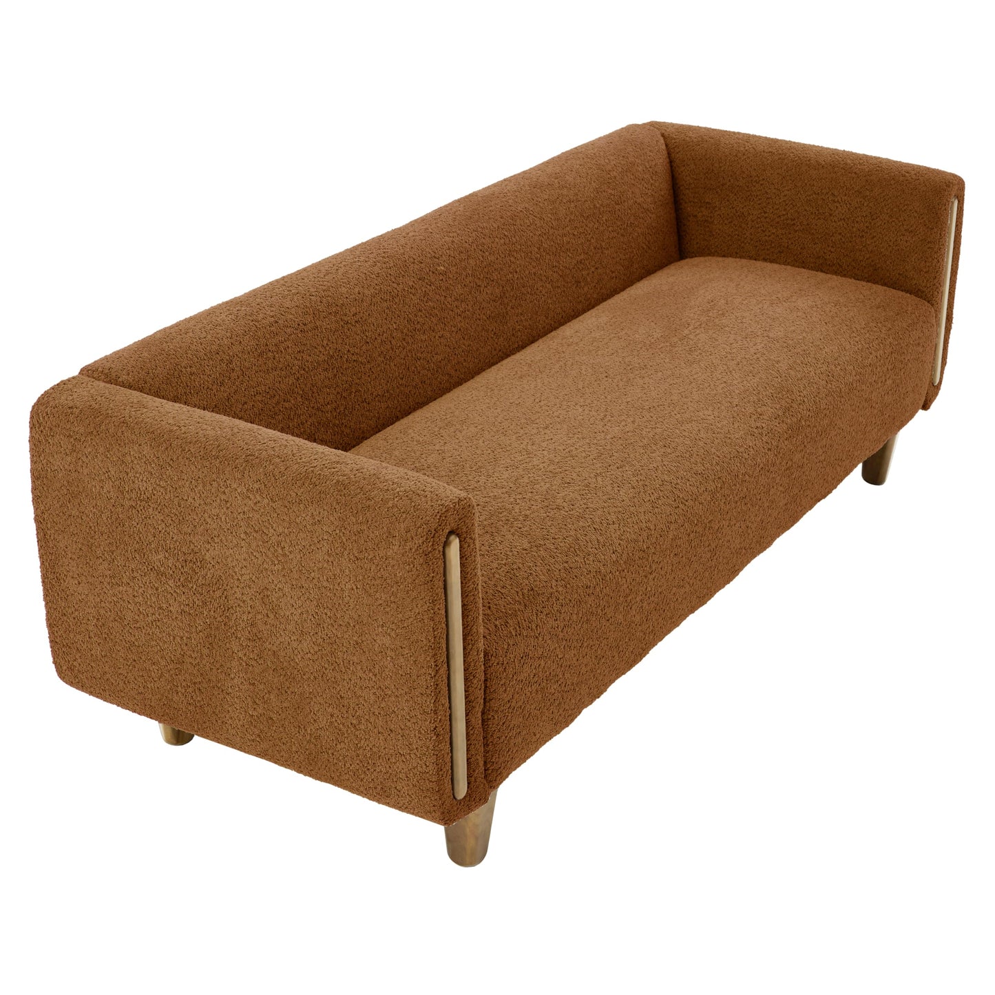 Christopher Knight Home Alissa 78.7" Modern 3 Seater Sofa, Textured Upholstered Lounge Sofa Couch with Rolled Arms and Rubberwood Legs, Couches for Living Room and Office, Lounge Seating, Orange