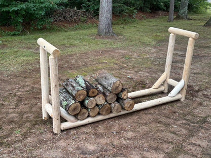 Heavy-Duty Firewood Rack for Outdoor Wood Storage – 6 ft. Unfinished Firewood Rack Outdoor Log Holder – Fire Wood Storage Racks, Keeps Woods Dry, Neat & Ready for Fireplace, Porch & Backyard Use