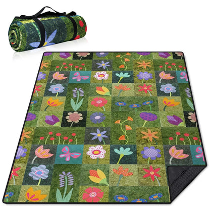 Supfitness Extra Large Picnic Blankets Waterproof Foldable (60 "x 80") Beach Blanket Waterproof Sandproof,3-Layer Thicking Mat Outdoor Packable Camping Blanket