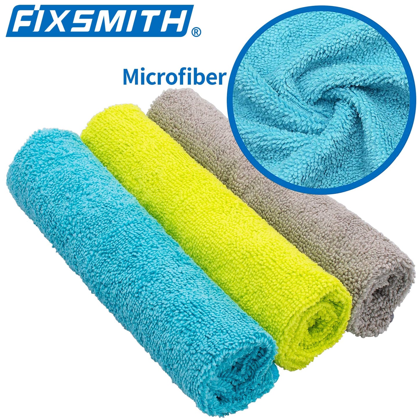 FIXSMITH Microfiber Cleaning Cloth - Pack of 50, Microfiber Towels for Cars 16 x 12 in, Highly Absorbent Cleaning Rags, Lint-Free, Streak-Free Cleaning Cloths for Car Kitchen Home Office