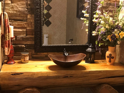 Simply Copper 17" Oval Copper Sleigh Bath Sink Perfect for Barrel Installation