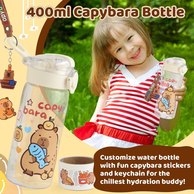 Tekeii Capybara Gifts Box, Cute Capybara Toy for Girls Kids for Back to School, Birthday, of Shoulder Bag, Coin Purch, Water Bottle, Keychain, Plush Notebook, Eye Mask, Bracelet, Pocket Comb