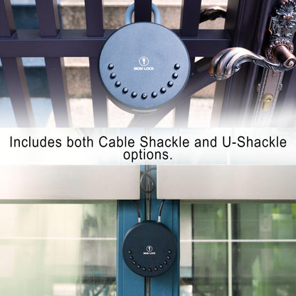 Iron Lock® Portable Smart Key Lock Box - Bluetooth & Mechanical Keyless Entry, App Control, Auto Lock, 2 Interchangeable Shackles (Cable & U-Shackle), IP65 Waterproof, Security Key Cabinets