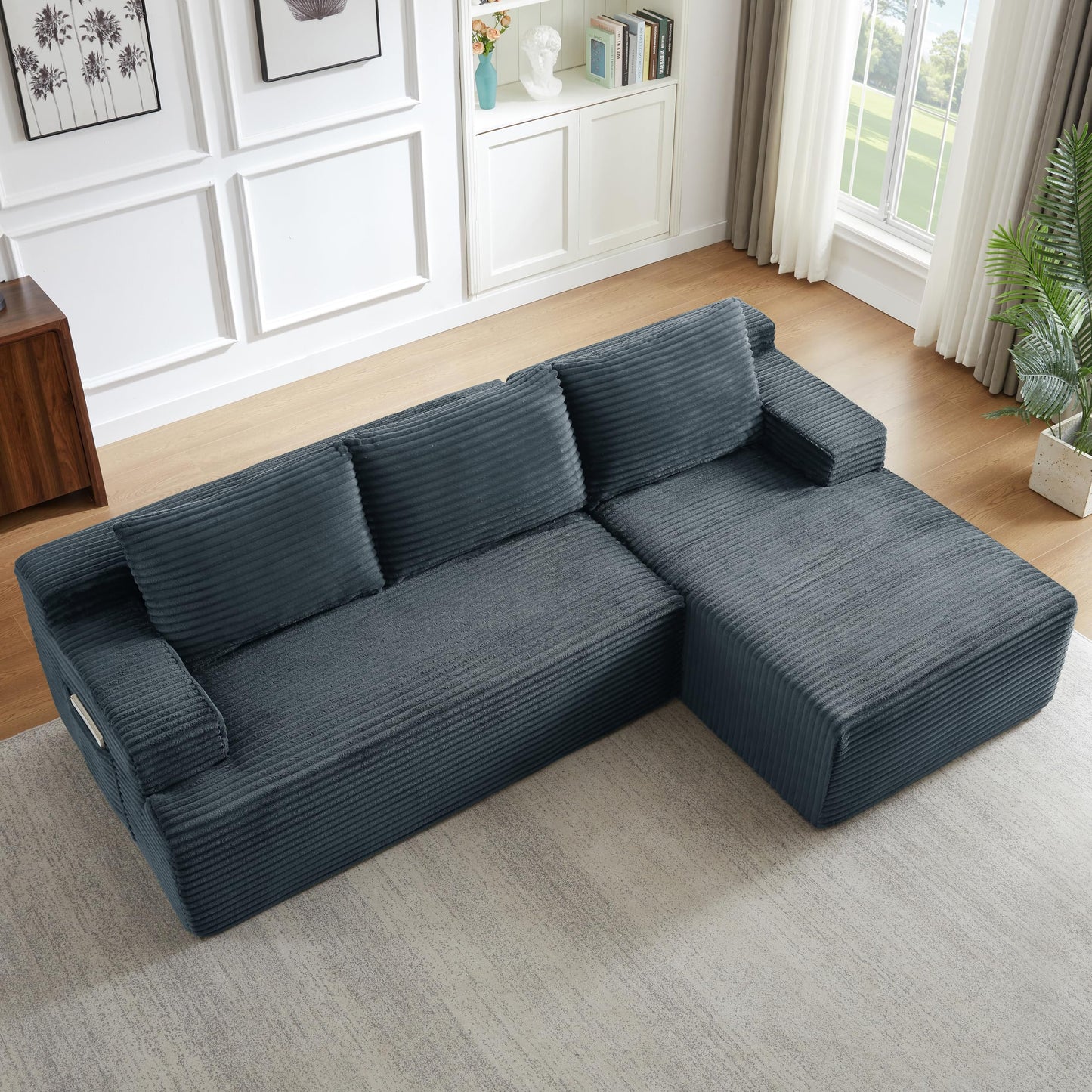 96" Modular Sectional Sofa, Cloud Sectional Couch with Deep Seat, Modern L-Shape Corner Sofa Couch with Right Facing Chaise,Upholstered Boneless Couches for Living Room Bedroom