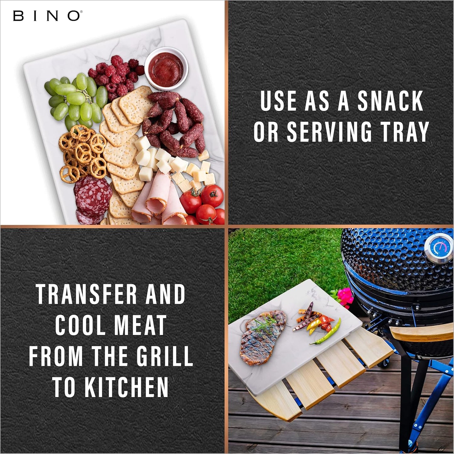 BINO BPA-Free Cutting Board, Durable Large Surface Chopping Board, Dual-Sided, Dishwasher Safe Kitchen Utensils