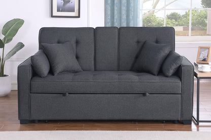 ERYE 70-Inch Loveseat Sleeper Pull Out Sleeper Couch Bed and Drop-Down Cupholders, 3 in 1 Convertible Sleeper Sofa Bed Oversized Tufted Lounge Daybed with Reclining Backrest