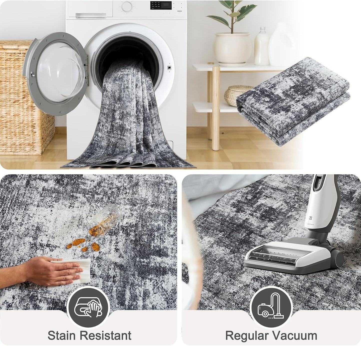 5x7 Abstract Area Rugs Washable Non-Slip Rug for Living Room Bedroom Soft Carpet Indoor Floor Non-Shedding Rugs