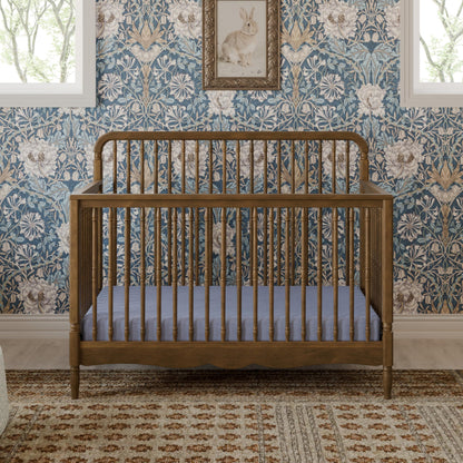 Namesake Liberty 4-in-1 Convertible Spindle Crib, Converts from Full-Size Crib to a Toddler Bed, Daybed, and Full-Size Bed, Easy to Assemble, Greenguard Gold Certified (Natural Walnut)