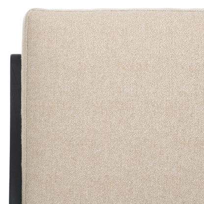 SAFAVIEH Couture Collection Nicki Scandinavian Sand/Black Boucle Solid Wood Accent Chair