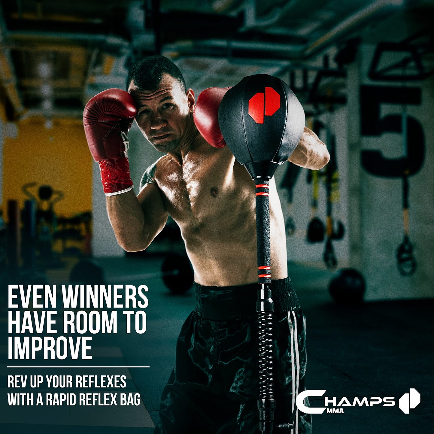 Cobra Reflex Bag - Advanced Reflex Punching Bag for Adults - Ultra-Fast Bounceback to Increase Speed, Reflexes, and Stamina - Adjustable-Height Boxing Bag with Stand and Secure Suction Cups