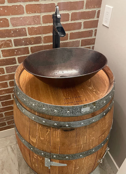 Simply Copper 17" Oval Hand Hammered Vessel Copper Vanity Bathroom Sink