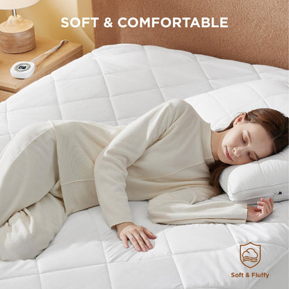Bedsure Heated Mattress Pad King - Bed Warmer with Memory & Preheat Functions, 12-Hour Auto Off & 10 Heat Settings, Dual Controllers, Fast Heating, Brushed Electric Mattress Pad King, 78"x80"