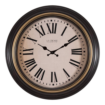 La Crosse Technology 18-Inch Traditions Antique Brown Quartz Analog Wall Clock - 404-3045BK