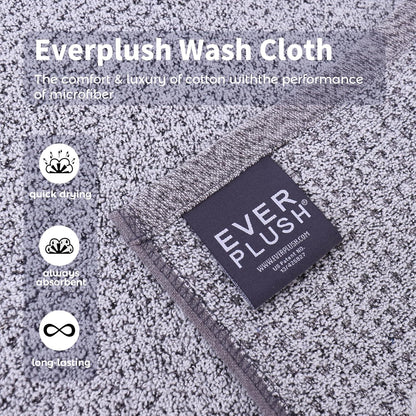 6-Pack Set 13" 13") Everplush Premium Washcloths Ultra Absorbent, Super Soft Essential Washcloths for Bathroom, Spa