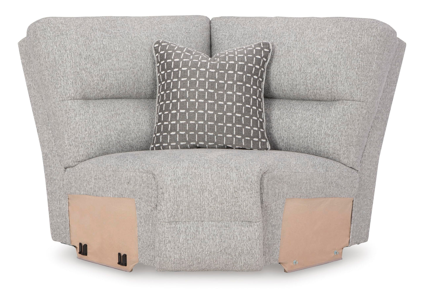 Signature Design by Ashley Acklen Place Modern U-Shaped Modular Stain-Resistant 6-Piece Power Reclining Sectional with Chaise, Adjustable Headrest, USB Charging Ports and Console, Light Gray