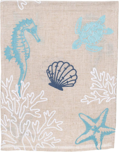 DII Design Imports Seashore Table Runner Embroidered