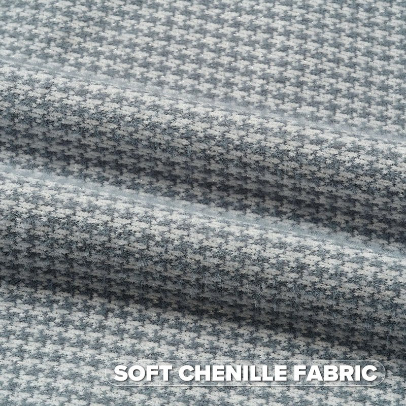 FUTEI Pack of 2 Houndstooth Throw Pillow Covers 18x18 Inch Soft Chenille Gingham Textured Farmhouse Decorative Cushion Case Modern Home Decor for Couch Bedroom Living Room, Grayish Blue