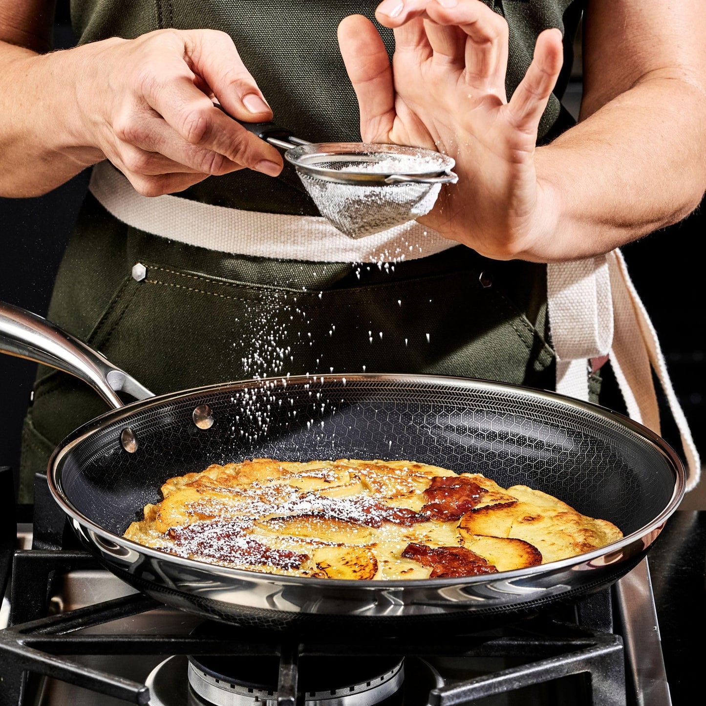 HexClad Hybrid Nonstick 12-Inch Frying Pan, Stay-Cool Handle, Dishwasher-Friendly, Oven-Safe Up to 900°F, Induction Ready, Compatible with All Cooktops