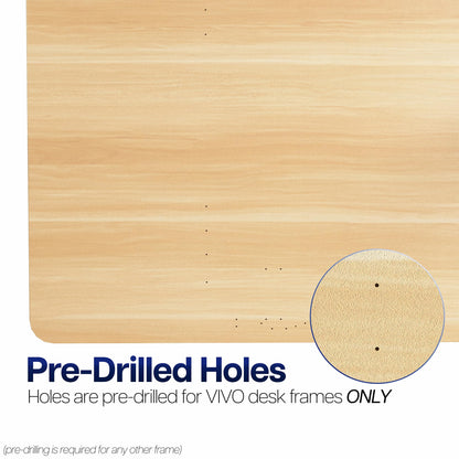 VIVO Light Wood Universal 71 x 30 inch Solid One-Piece Table Top for Standard and Sit to Stand Height Adjustable Home and Office Desk Frames, DESK-TOP71C